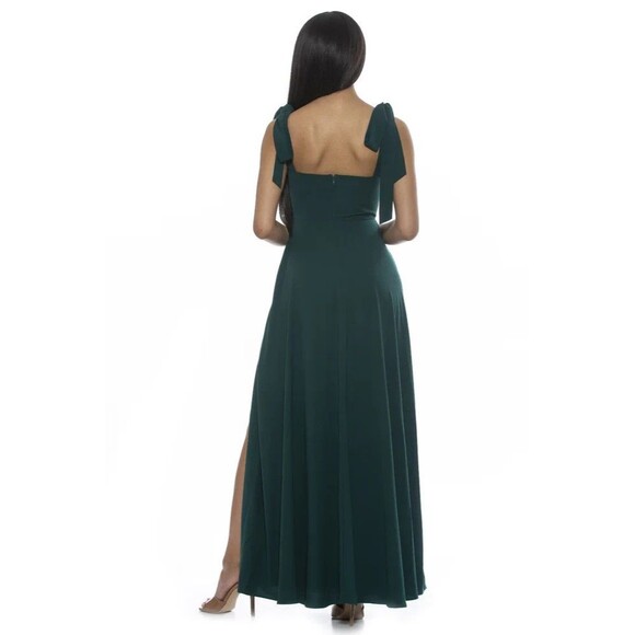 Women's Alexia Admor Arya Sweetheart Tie Strap Maxi Dress In Green Size 4 - Picture 3 of 12